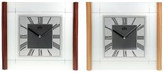 Nástenné sklenené hodiny s dreveným dekorom MPM E07.2715.53