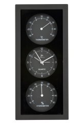 Nástěnné-stolní hodiny s teploměrem a vlhkoměrem JA7071N Lowell 26cm
