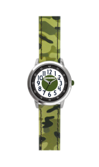 Svietiace zelené chlapčenské hodinky CLOCKKODIEL ARMY s maskáčovým vzorom CWB0031