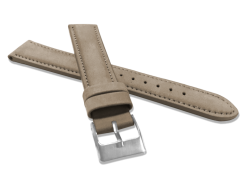 Svetlo hnedý prešitý kožený remienok MINET z jemného nubuku - 18 MSNUC18
