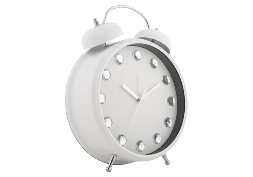 Dizajnové stolné hodiny - budík 6019WH Karlsson 30cm