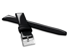 MINET Čierny kožený remienok s vysokým leskom GLAMOUR - 14