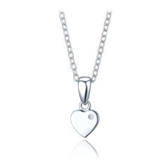 MINET Stříbrný náhrdelník se srdíčkem - dcera