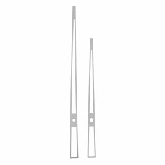 Kovové hodinové ručičky B31 (172 mm, 123 mm) - stříbrné - Ručičky hodinové B31 pár stříbrné