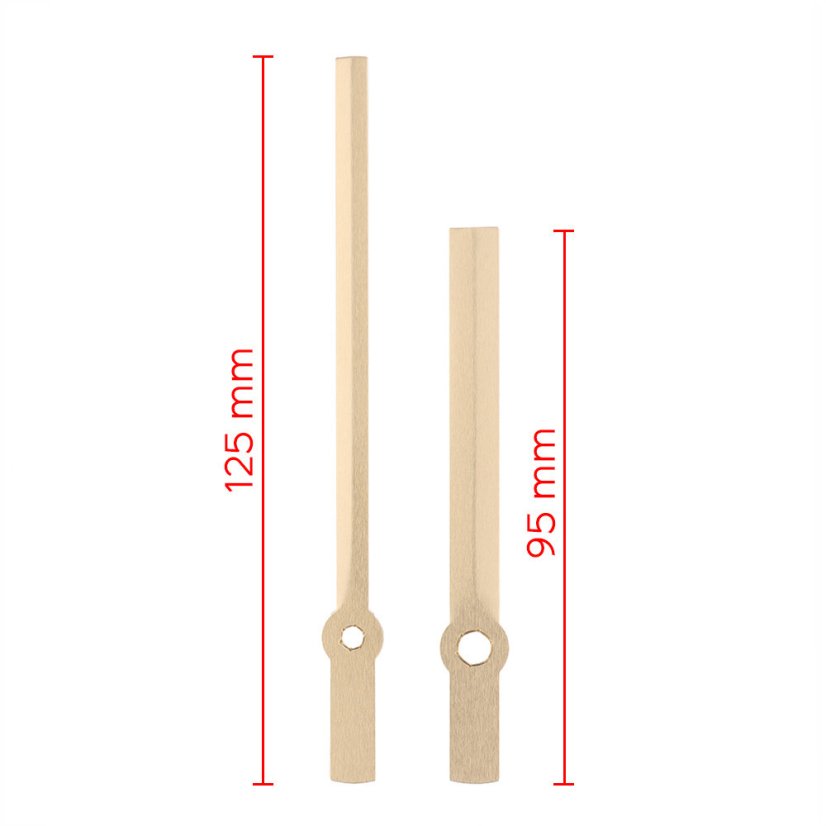 Kovové hodinové ručičky B21 (100 mm, 72 mm) - zlaté - Ručičky hodinové B21 pár zlaté