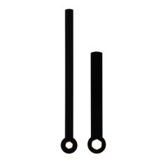 Kovové hodinové ručičky B10 (81 mm, 55 mm) - černé - Ručičky hodinové B10 pár