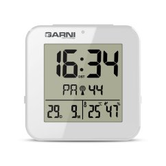 Digitální budík s měřením vnitřní teploty a rel. vlhkosti GARNI 138W