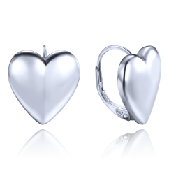 MINET Elegantní stříbrné náušnice srdce
