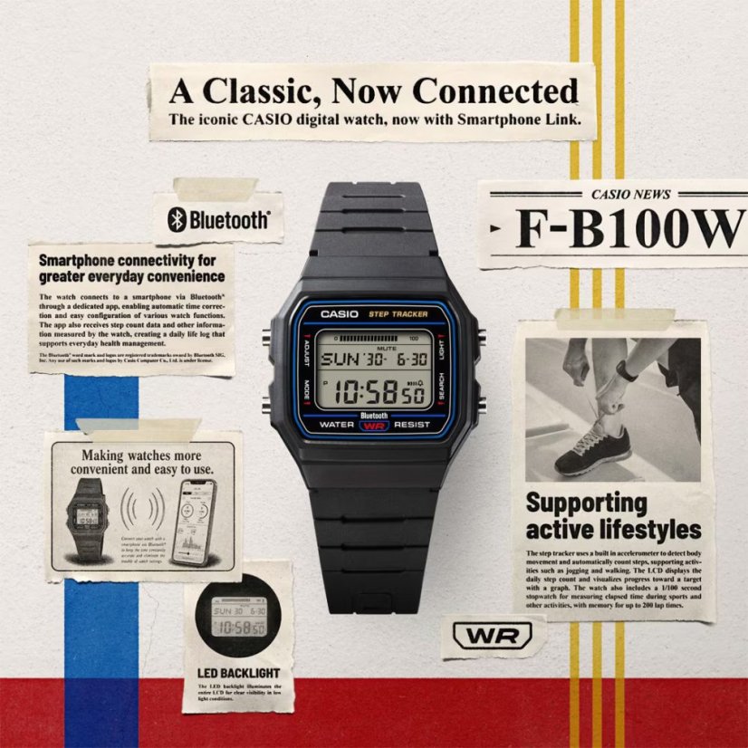 CASIO F-B100W-1AEF Collection Digital Bluetooth