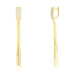 Pozlátené strieborné náušnice so zirkónmi JVD SVLE3470XE9GO00