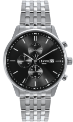 LAVVU Pánské hodinky YSTAD Chronograph Black s vodotěsností 100M