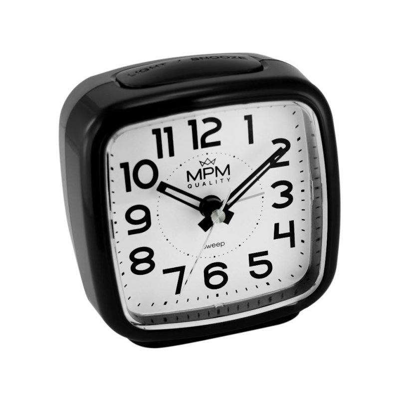 Budík s LED podsvícením a tichým chodem MPM  C01.3966.90