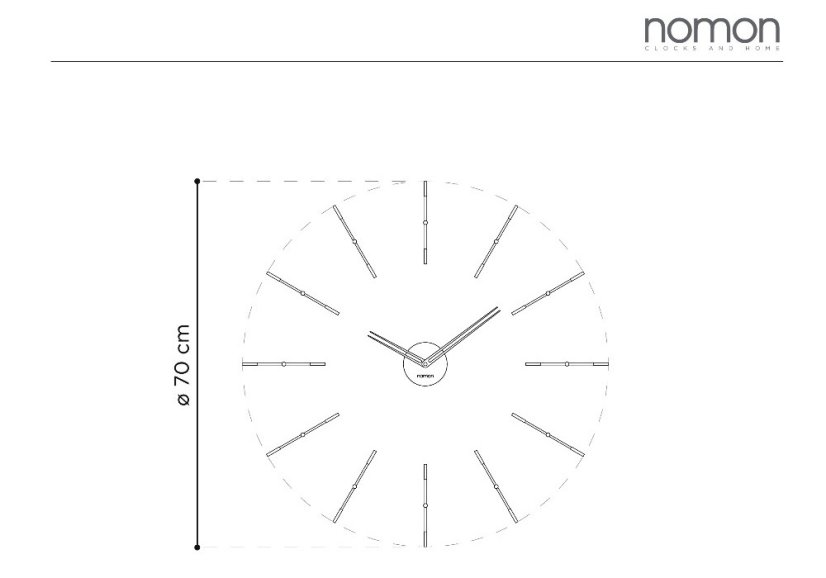 Dizajnové nástenné hodiny Nomon Merlin Gold Small 70cm