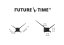 Dizajnové nástenné nalepovacie hodiny Future Time FT3000BK Cubic black