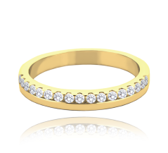 MINET+ Pozlacený stříbrný snubní prsten s bílými zirkony vel. 60