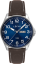 LAVVU Oceľové pánske hodinky BERGEN Blue / Top Grain Leather so svietiacimi číslami