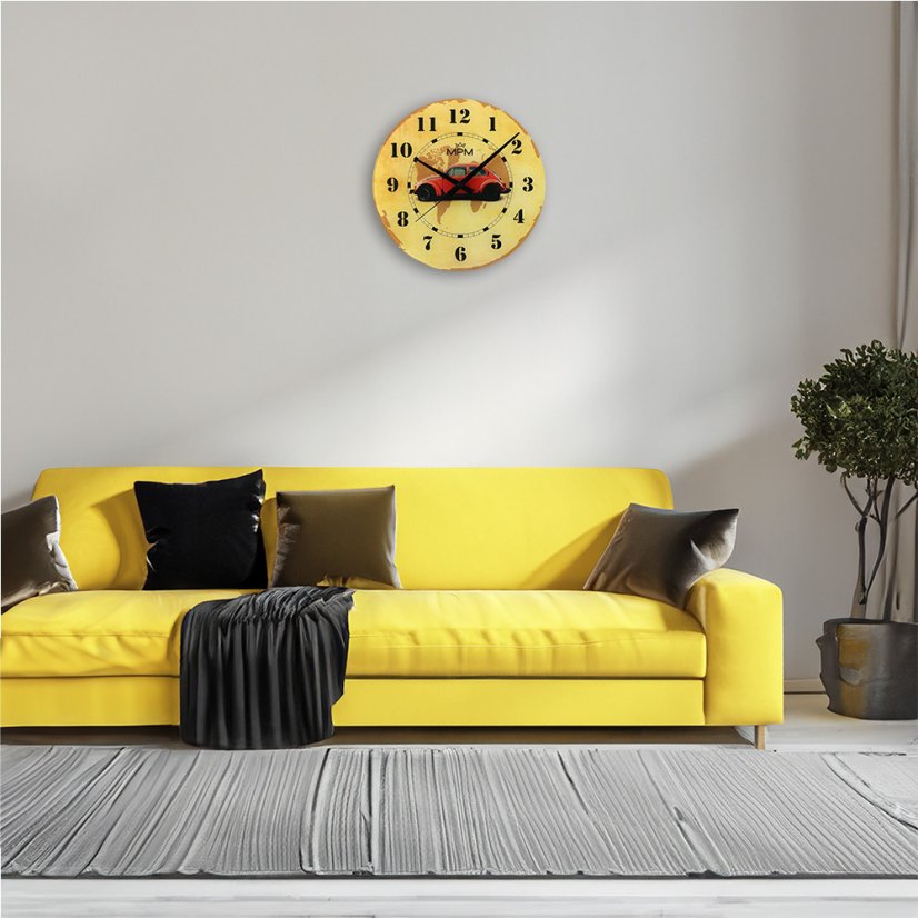 Nástěnné hodiny s tichým chodem MPM retro - E09.4467