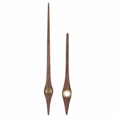 Dřevěné hodinové ručičky B34 (95 mm, 66 mm) - tmavé dřevo - Ručičky hodinové B34 pár tm. dřevo