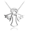 Strieborný náhrdelník MINET ANJEL so svätožiarou JMAN0069SN45