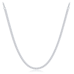 MINET Strieborný tenisový náhrdelník s bielymi zirkónmi