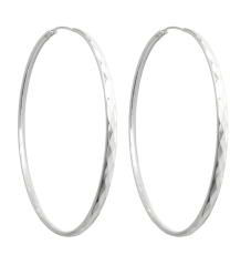 MINET Broušené stříbrné náušnice KRUHY 5 cm