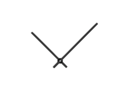 Čierne rovné hliníkové ručičky na hodiny 120 mm | 90 mm