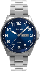 Ocelové pánské hodinky LAVVU BERGEN Blue se svítícími čísly  LWM0141