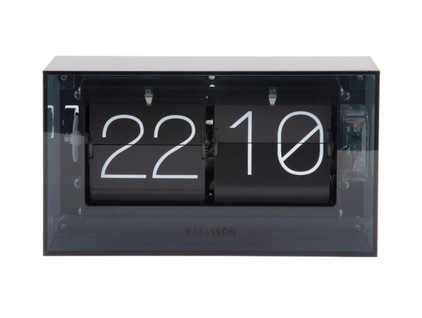 Dizajnové nástenné/stolové preklápacie hodiny 5976BK Karlsson 21cm