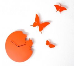 Dizajnové hodiny Diamantini a Domeniconi Butterfly orange 40cm