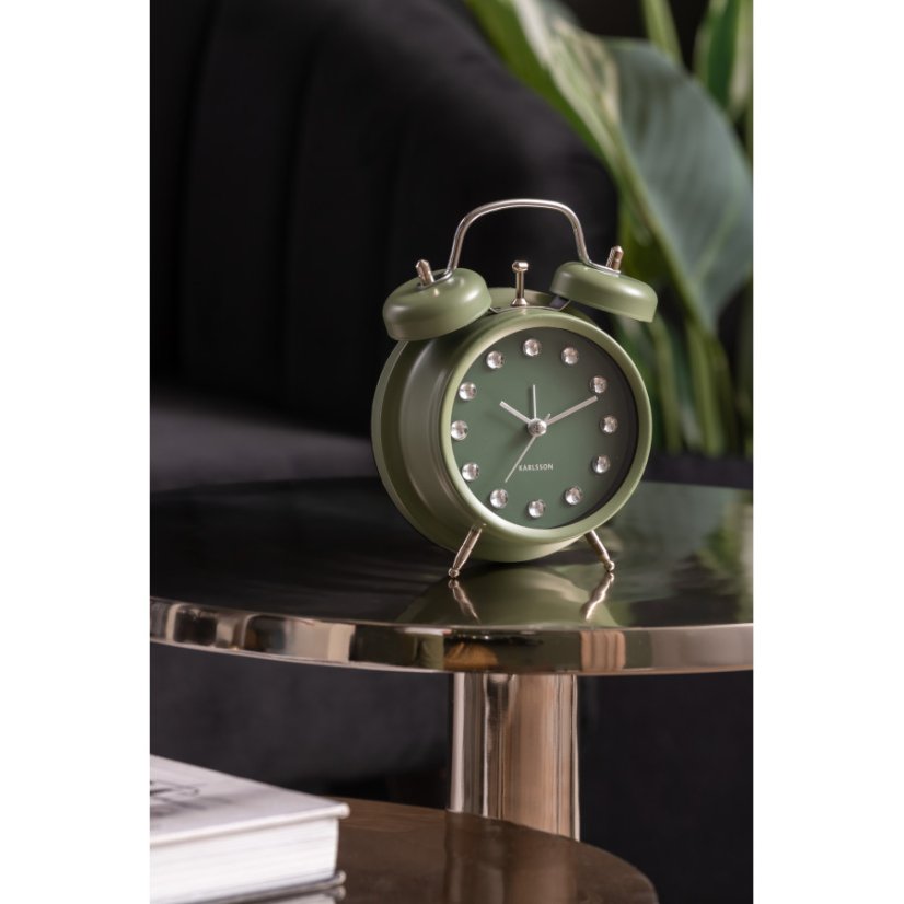 Dizajnový zvoncový budík 6018GR Karlsson 17cm