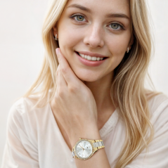 MINET Stříbrno-zlaté dámské hodinky Avenue s čísly