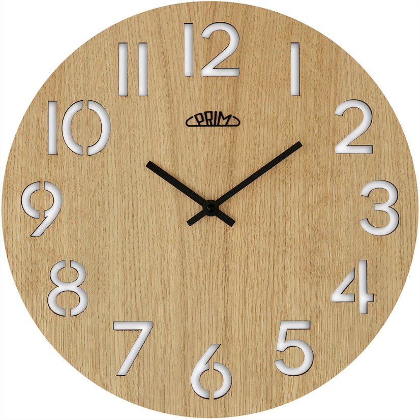 Nástenné hodiny s tichým chodom PRIM Authentic Veneer - B - E07P.4242.51