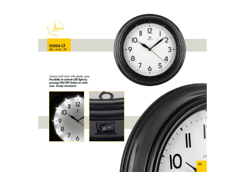 Dizajnové svietiace LED hodiny L00884 Lowell 30cm