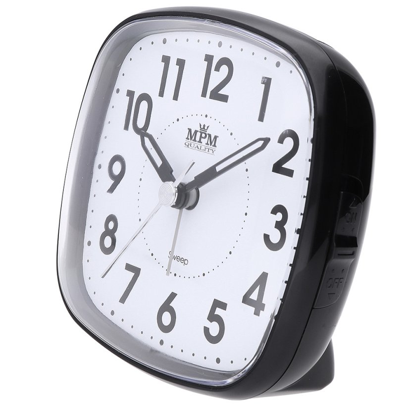 Budík s LED podsvícením a tichým chodem MPM  C01.3530.9090