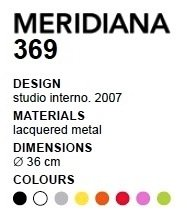 Dizajnové hodiny D&D 369 Meridiana 36cm Meridiana farby kov červený lak