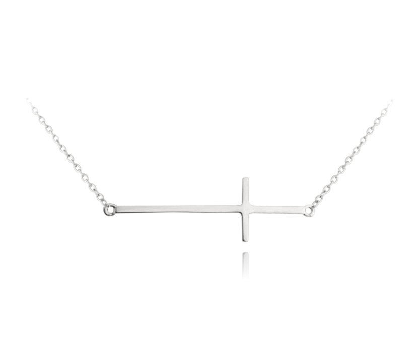 MINET Strieborný náhrdelník KRÍŽ ležatý