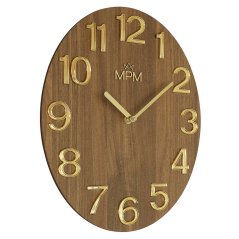 Nástenné hodiny s tichým chodom MPM Timber Simplicity - B - E07M.4222.5480