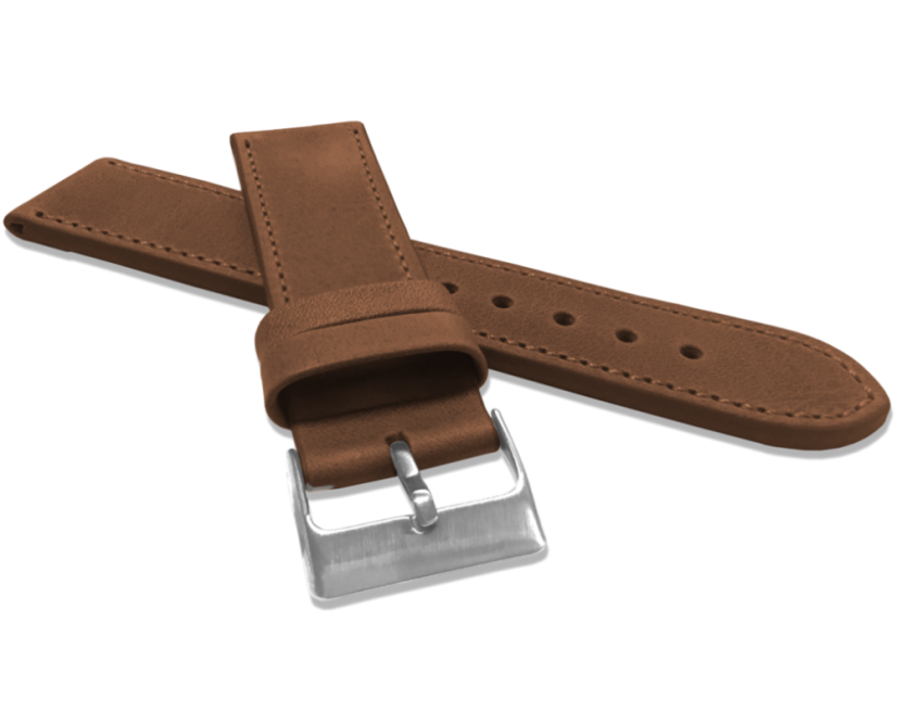 Hnedý prešitý remienok LAVVU SPORT z luxusnej kože Top Grain - 24 LSAUE24