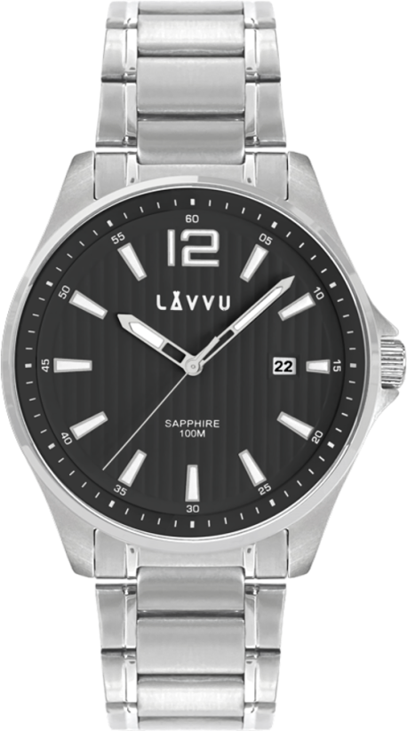Pánske hodinky so zafírovým sklom LAVVU NORDKAPP Black LWM0162