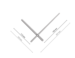 Strieborné oblé hliníkové ručičky na hodiny 158 mm | 113 mm
