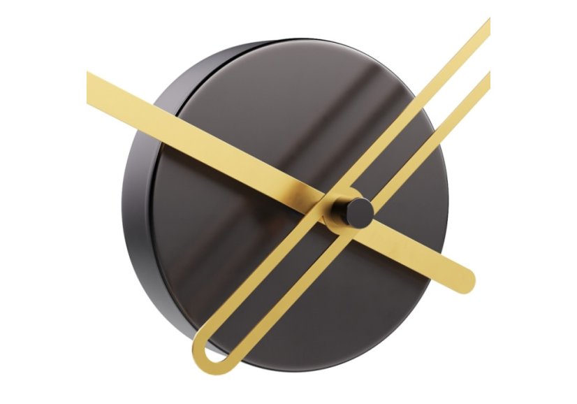 Dizajnové stolné hodiny Endless lacquered black/gold 32cm