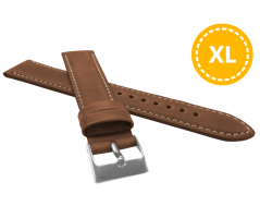 LAVVU XL Predĺžený polstrovaný hnedý prešitý remienok SPORT z luxusnej kože Top Grain - 24