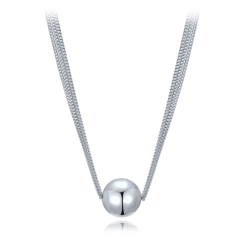 MINET Elegantný strieborný náhrdelník s tromi retiazkami s guličkou Ag 925/1000 10,65g