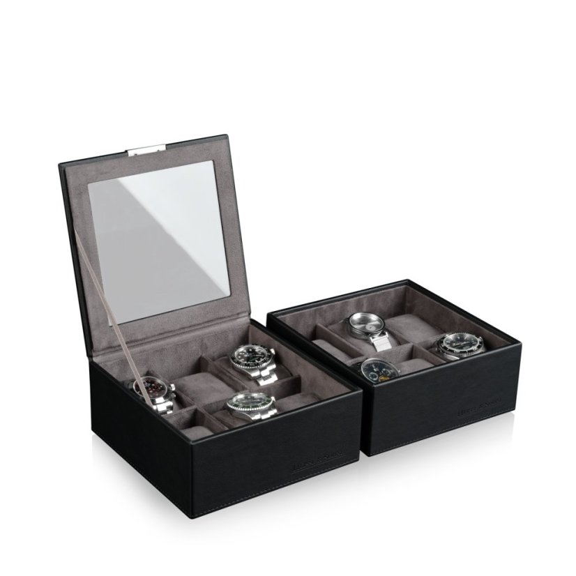 Kazeta na hodinky HEISSE & SÖHNE 70019-127.37 HS Mirage XL - horní modul pro 6 hodinek - Schwarz