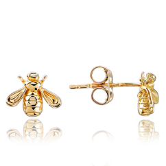 MINET Elegantní zlaté náušnice včelky Au 585/1000 1,30g