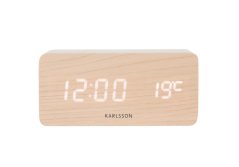 LED budík-hodiny 5933WD Karlsson s nabíjačkou smartfónov 15cm