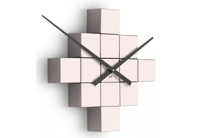 Dizajnové nástenné nalepovacie hodiny Future Time FT3000PI Cubic pink