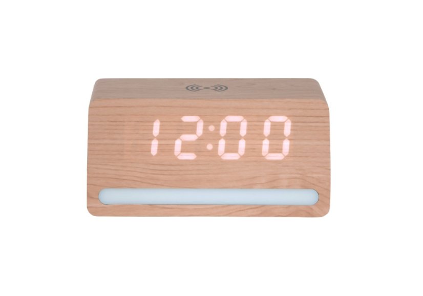 LED hodiny-budík 6078WD Karlsson s nabíječkou smartphonů 16cm