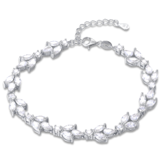 MINET Luxusný strieborný náramok so zirkónmi Ag 925/1000 11,35g