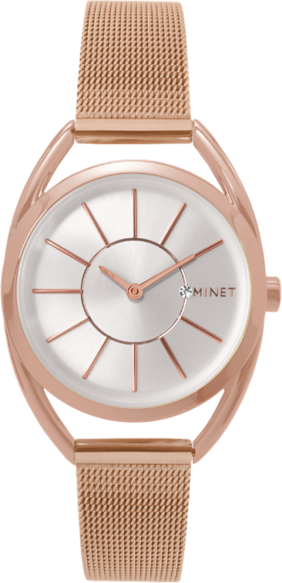 Růžové dámské hodinky MINET ICON ROSE GOLD MESH  MWL5015